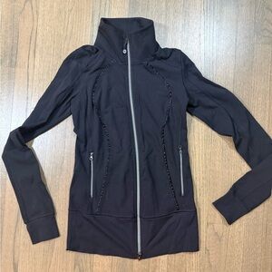 Lululemon Asana Jacket with Ruffle Detailing-Black-Size 4-Rare